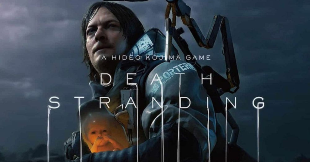 Death Stranding movie adaption concept poster featuring a dark cinematic layout, mysterious character silhouette, and film adaptation teaser.