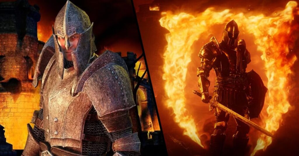 Oblivion vs Oblivion Remaster – Side-by-side comparison showing graphical improvements, lighting enhancements, and updated character models