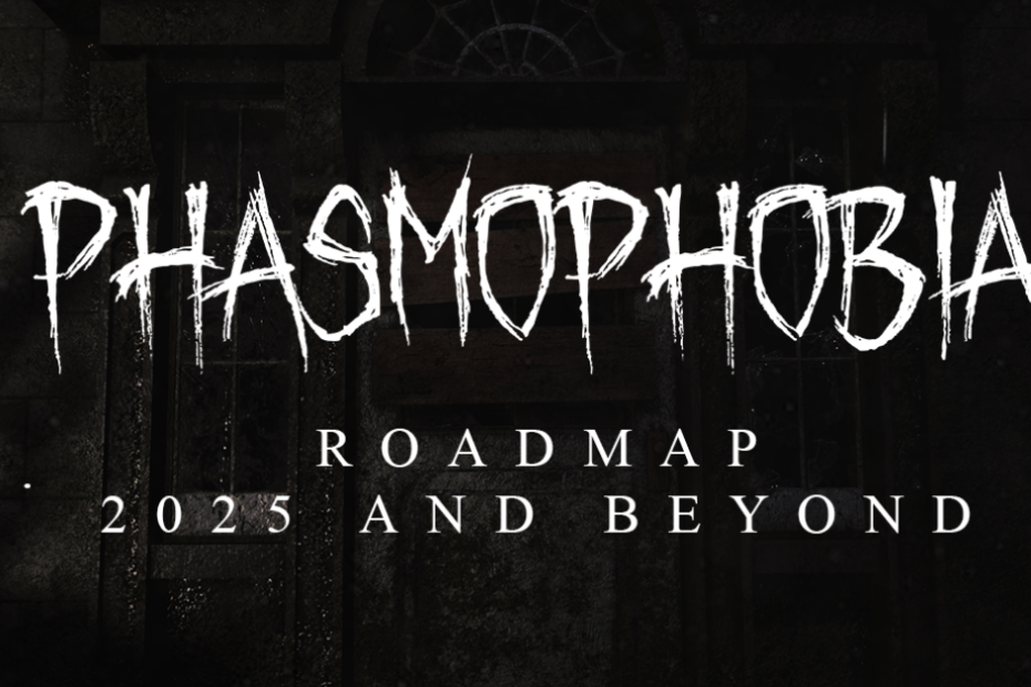 Phasmophobia Chronicle Update logo featuring eerie text and dark horror-themed design elements.