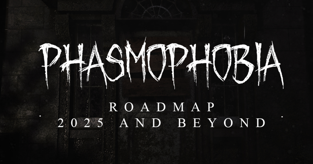 Phasmophobia Chronicle Update logo featuring eerie text and dark horror-themed design elements.