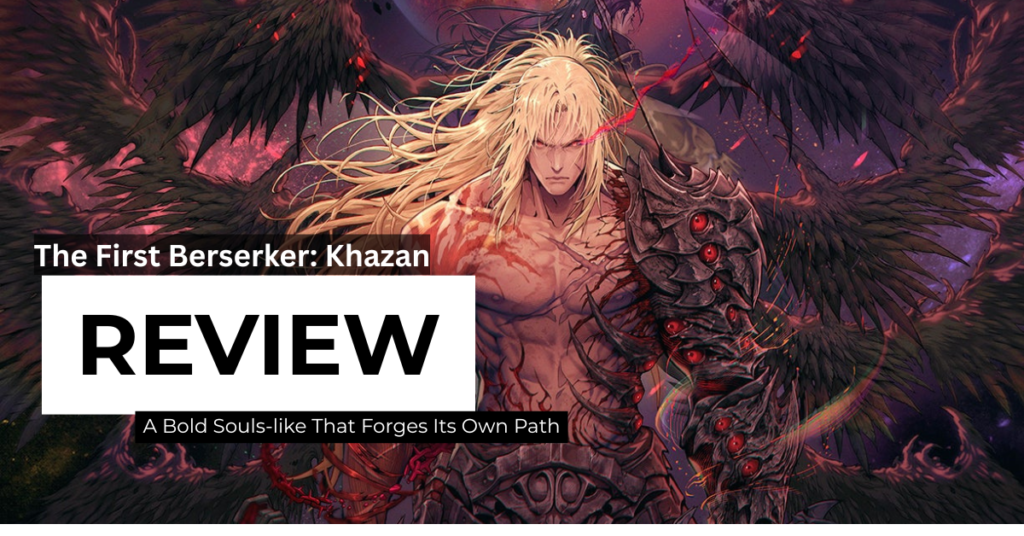 A powerful warrior with long blonde hair, adorned in intricate armor with dark wings and a dramatic fantasy backdrop, symbolizes strength.