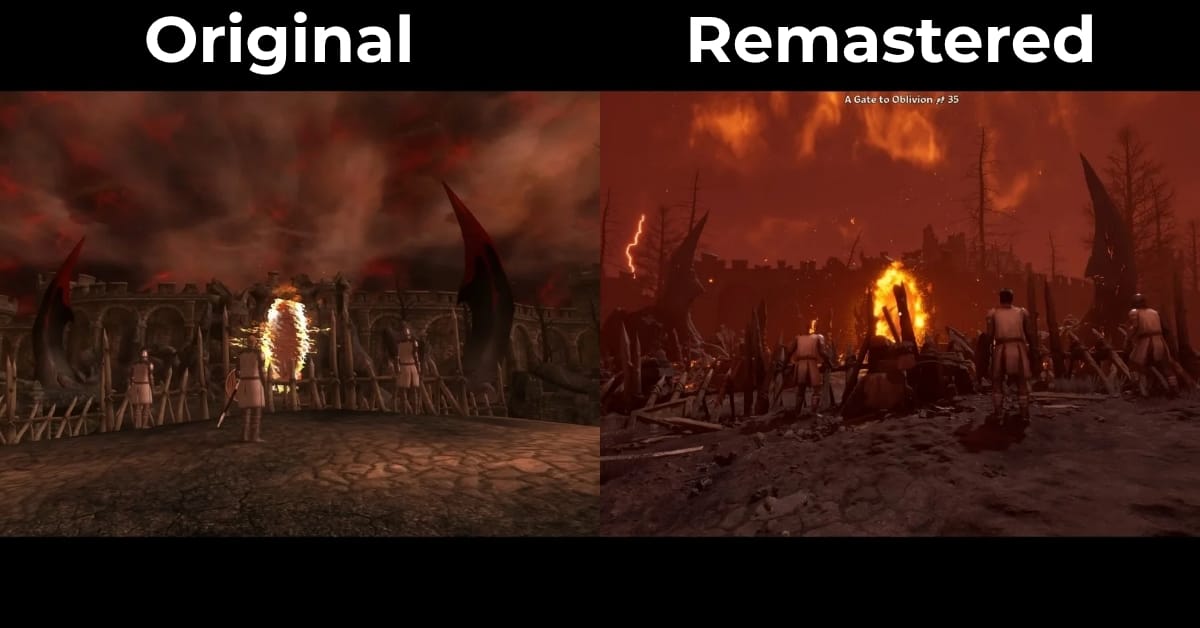 Oblivion vs Oblivion remaster comparison images